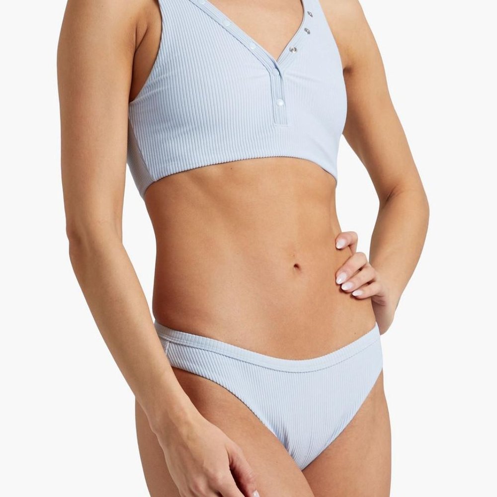 NWT Jonathan Simkhai Abby Bikini Top and Bethany Bottom in Sky